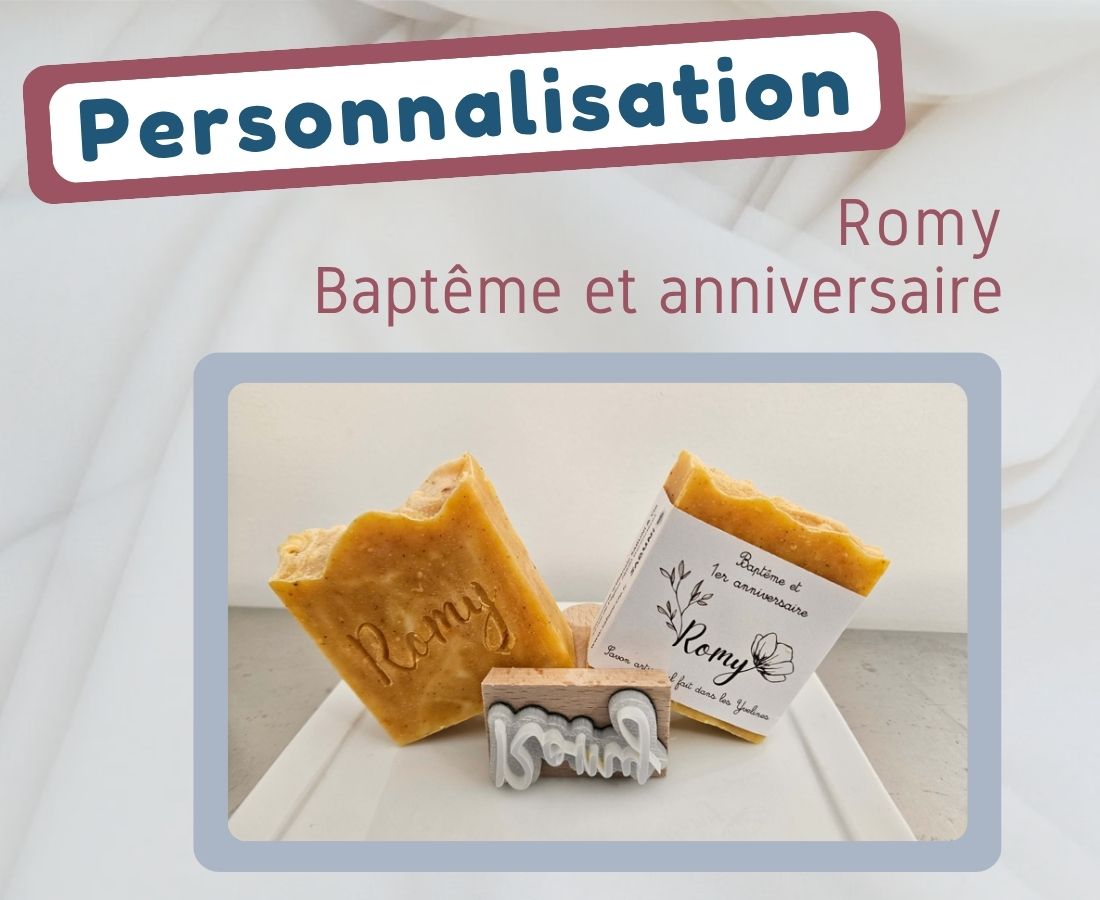 Savon personnalisé pour un baptême et anniversaire