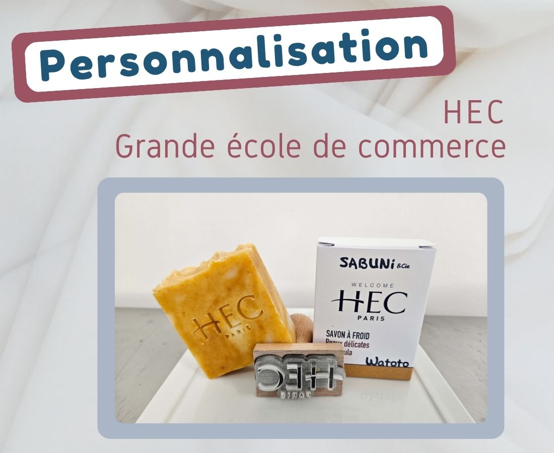 Savon personnalisé pour l&rsquo;école HEC | Sabuni & Cie